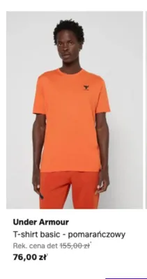 T-shirt basic Under Armour pomarańczowy promocja w Lounge by Zalando