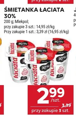 Śmietanka Łaciata 30% promocja w Stokrotka