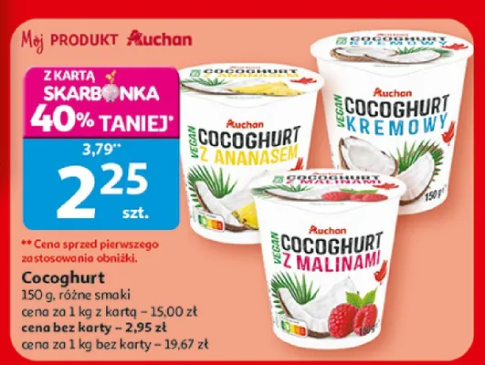 Cocoghurt Auchan z malinami promocja w Auchan