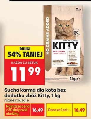 Sucha karma dla kota bez dodatku zbóż promocja w Biedronka