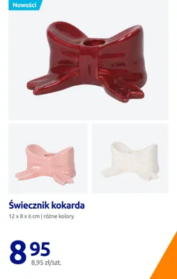 Świecznik kokarda 12x8x6 cm promocja w Action