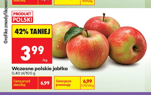Jabłka wczesne polskie promocja w Biedronka