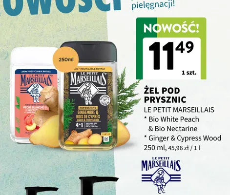 Żel pod prysznic Le Petit Marseillais Bio White Peach & Bio Nectarine promocja w Intermarche