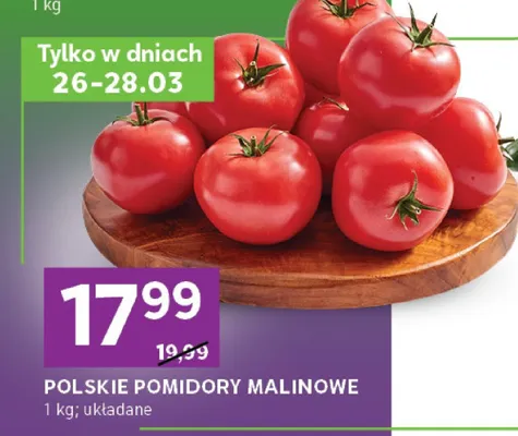Polskie pomidory malinowe układane promocja w Stokrotka