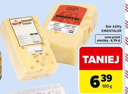 Ser żółty Ementaler promocja w Carrefour