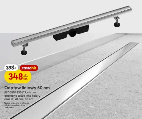 Odpływ liniowy 60 cm chrom promocja w Castorama