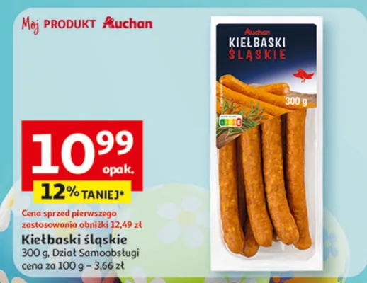 Kiełbaski śląskie promocja w Auchan