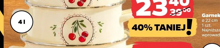 Garnek emaliowany 4 l promocja w Netto