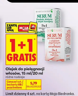 Olejek do pielęgnacji włosów Bioelixire promocja w Biedronka