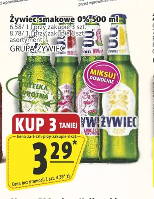 Piwo bezalkoholowe Żywiec Lemon z nutą trawy cytrynowej promocja w Prim Market
