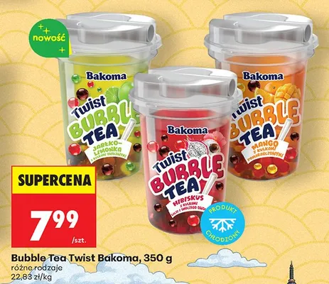 Bubble Tea Twist Bakoma jabłko-limonka z kulkami czekolady promocja w Biedronka