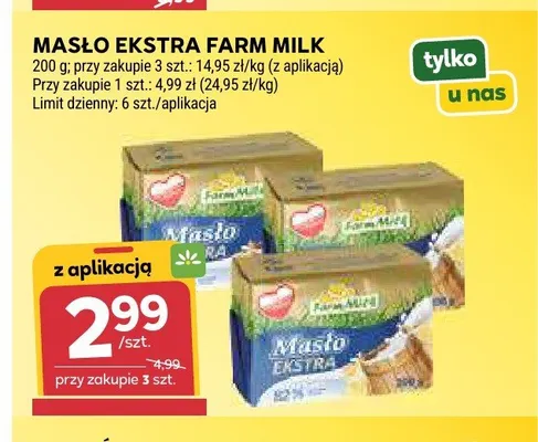 Masło ekstra Farm Milk promocja w Stokrotka