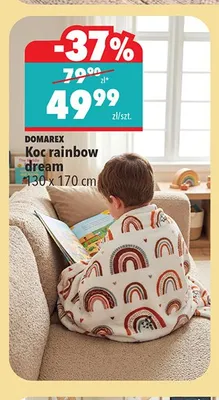 Koc DOMAREX rainbow dream 130x170cm promocja w Biedronka