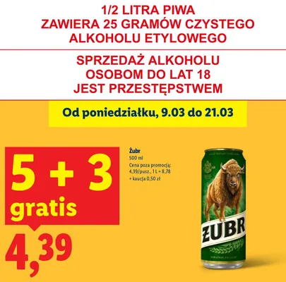 Piwo Żubr promocja w Lidl