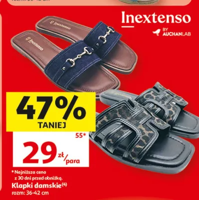 Klapki damskie Inextenso promocja w Auchan