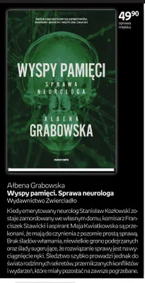 Książka Wyspy pamięci. Sprawa neurologa Ałbena Grabowska promocja w Empik
