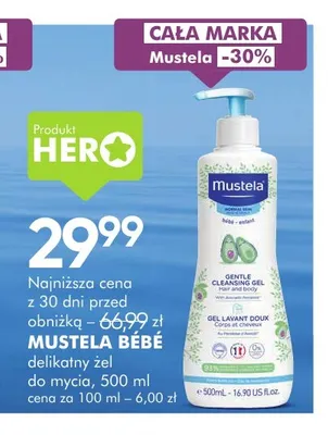 Delikatny żel do mycia Mustela Bébé promocja w Super-Pharm