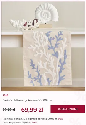 Bieżnik haftowany home&you Reefora 35x180 cm promocja w home&you