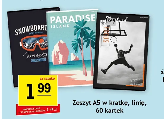 Zeszyt A5 w kratkę Top 2000 60 kartek promocja w Gram Market