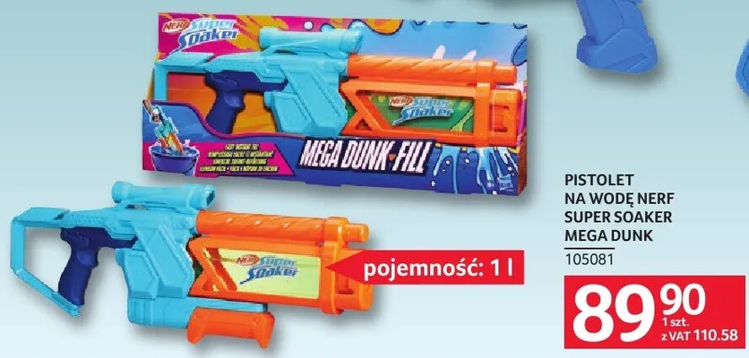 Pistolet na wodę Nerf Super Soaker Mega Dunk promocja w Selgros