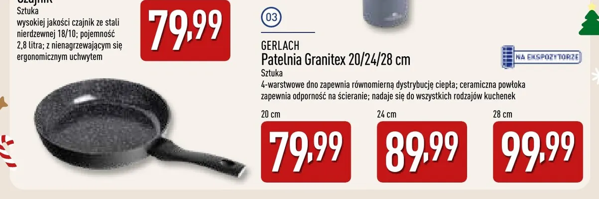 Patelnia Granitex 28 cm Gerlach promocja w Aldi