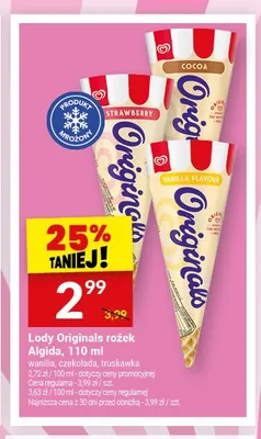 Lody Originals rożek Algida czekolada promocja w Twój Market