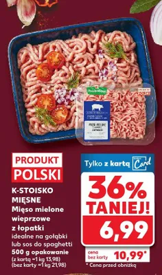 Mięso mielone wieprzowe z łopatki idealne na gołąbki lub sos do spaghetti promocja w Kaufland
