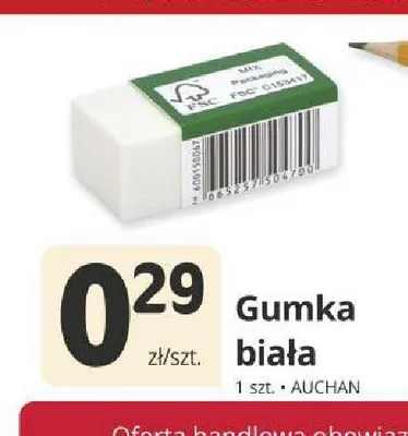 Gumka biała Auchan promocja w Marketvita