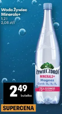 Woda Żywiec Minerals+ Magnez Cynk B6 B12 promocja w Delikatesy Centrum