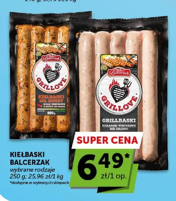 Grillbaski kiełbaski wieprzowe Balcerzak Grillove promocja w Groszek