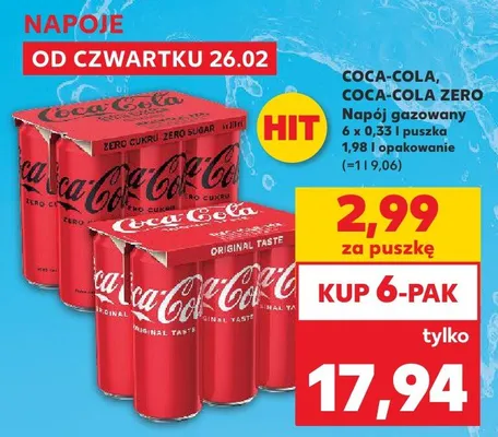 Napój gazowany Coca-Cola, Coca-Cola Zero promocja w Kaufland