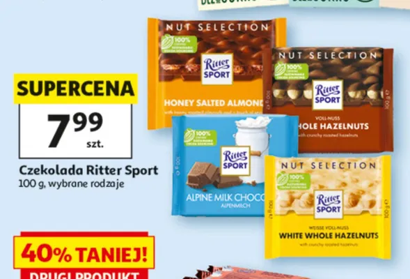 Czekolada Ritter Sport Alpine Milk Chocolate promocja w Auchan