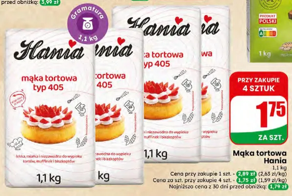 Mąka tortowa typ 405 promocja w Dino