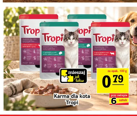 Karma dla kota z wołowiną w sosie Tropi promocja w Gram Market
