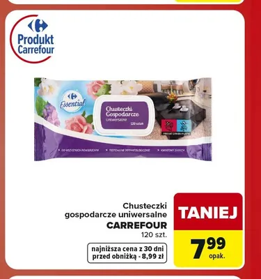 Chusteczki gospodarcze uniwersalne Carrefour Essential promocja w Carrefour Market