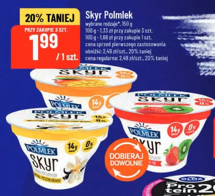 Skyr truskawka kiwi Polmlek promocja w POLOmarket