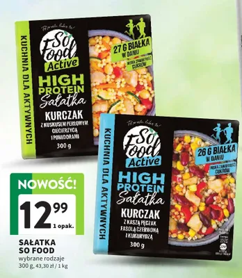 Sałatka So Food Active High Protein kurczak z kuskusem perłowym ciecierzycą i pomidorami promocja w Intermarche