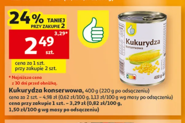 Kukurydza konserwowa promocja w Auchan