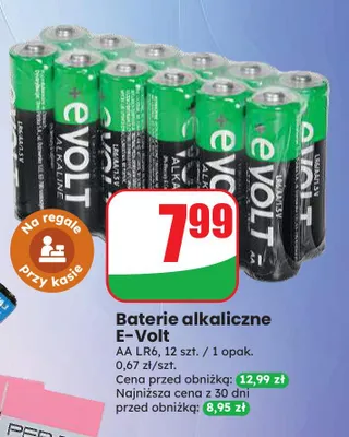 Baterie alkaliczne E-Volt Aa LR6 promocja w Dino
