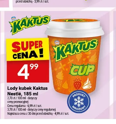 Lody kubek Kaktus Nestlé promocja w Twój Market