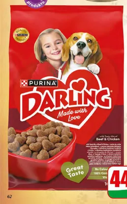 Sucha karma dla psa Darling z wołowiną i kurczakiem promocja w Dino