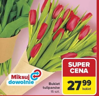 Bukiet tulipanów promocja w Carrefour Market