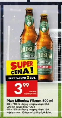 Piwo Miłosław Pilzner 500 ml promocja w Twój Market
