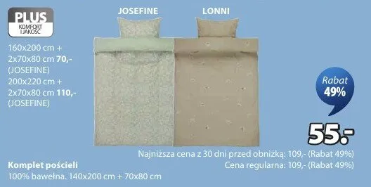 Komplet pościeli JOSEFINE promocja w Jysk