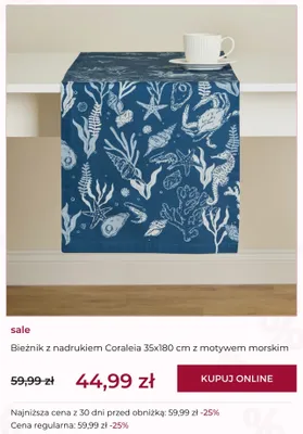 Bieżnik z nadrukiem Coraleia home&you promocja w home&you