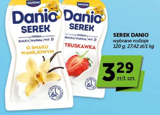 Serek Danio o smaku waniliowym promocja w Euro Sklep