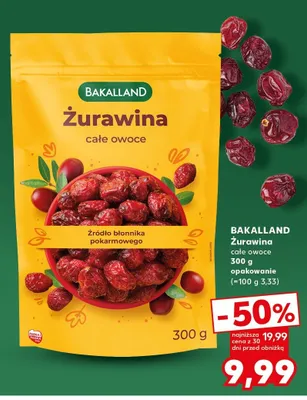 Żurawina całe owoce Bakalland promocja w Kaufland