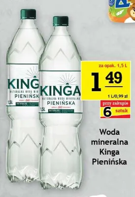 Woda mineralna Kinga Pienińska gazowana promocja w Gram Market