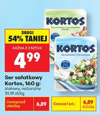 Ser sałatkowy Kortos ziołowy promocja w Biedronka
