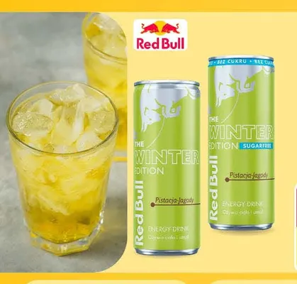 Napój energetyzujący Red Bull The Winter Edition pistacja-jagody promocja w Carrefour Market